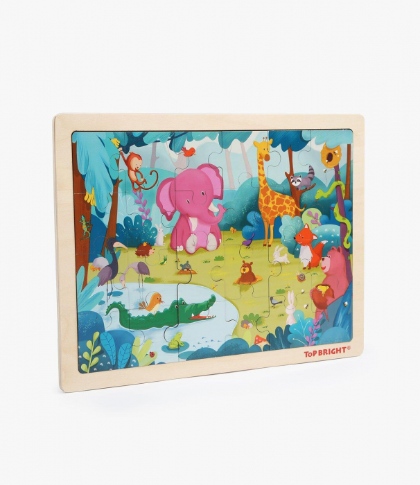 Puzzle din lemn - Animalute jucause [2]