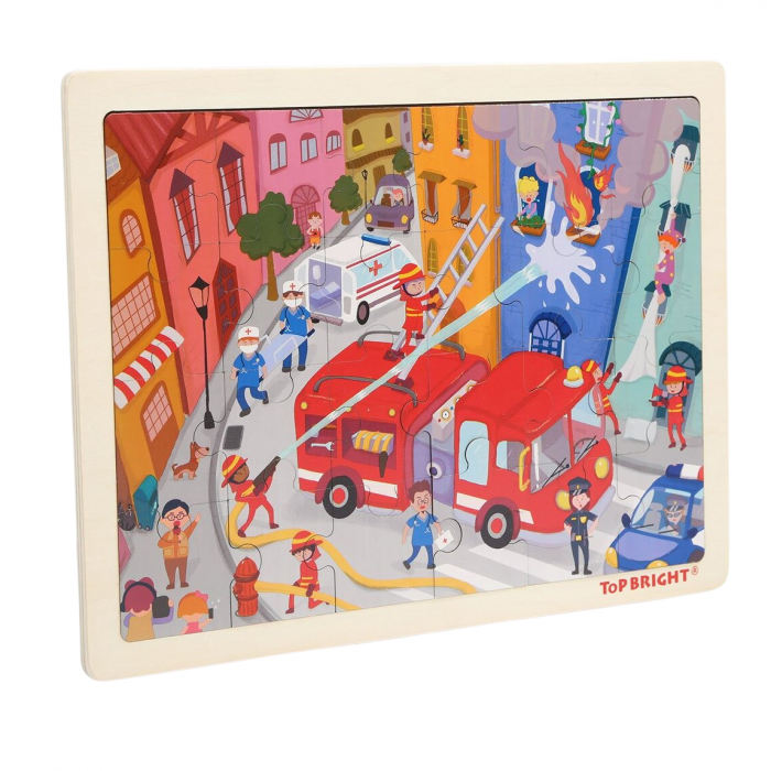 Puzzle din lemn - Pompieri in actiune [2]