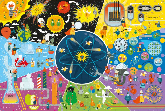 Puzzle si Carte Usborne Book and Jigsaw Atoms and Molecules [3]