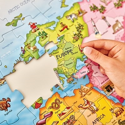 Puzzle si poster Harta lumii Orchard Toys [6]