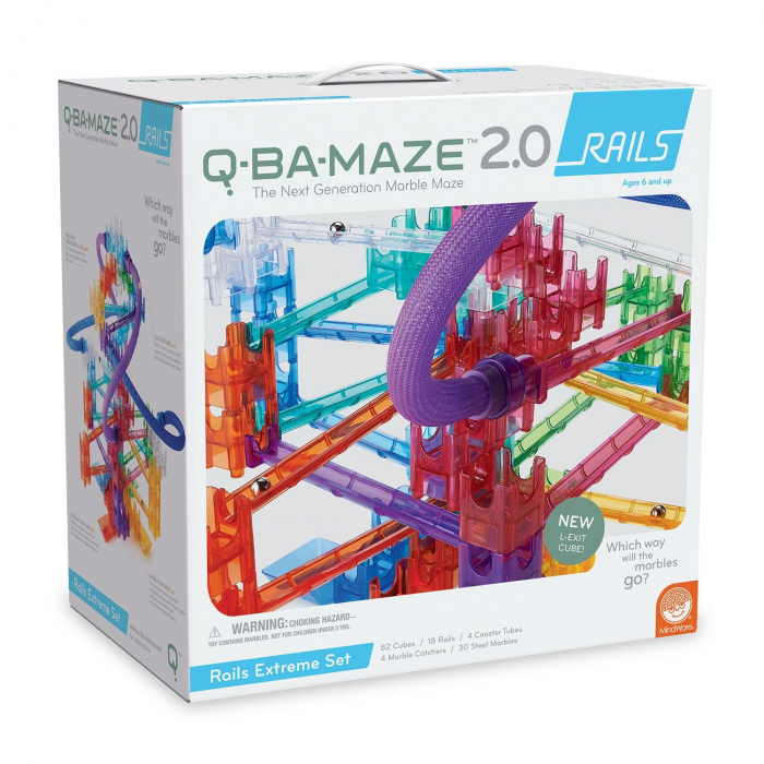 Q-BA-MAZE 2.0 RAILS EXTREME SET, joc de construcție cu bile [2]