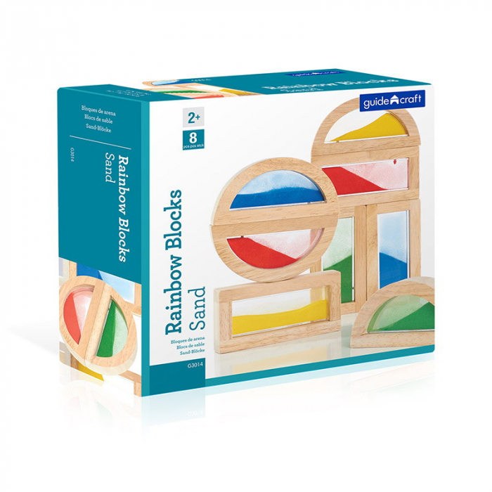 Rainbow Blocks cu nisip colorat, Guidecraft [5]