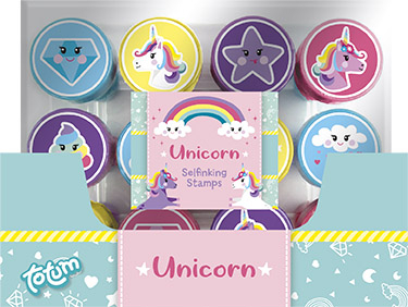 Set 12 stampile cu unicorni cu tus propriu [2]