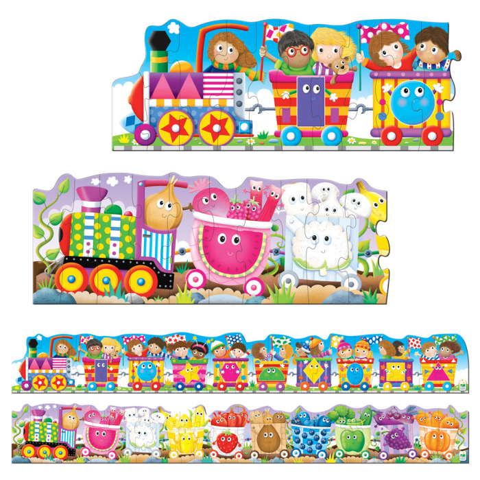 Set 2 Puzzle-Uri Trenul Urias Cu Culori Si Forme [4]
