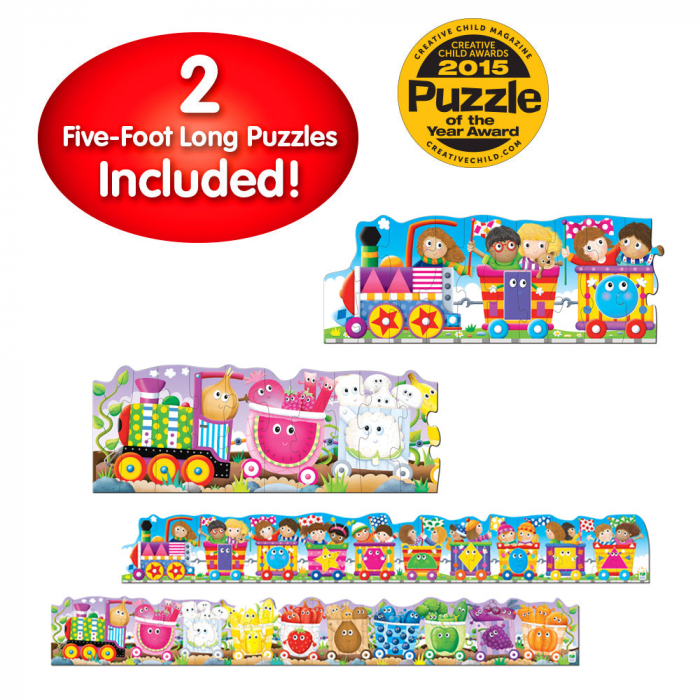 Set 2 Puzzle-Uri Trenul Urias Cu Culori Si Forme [3]