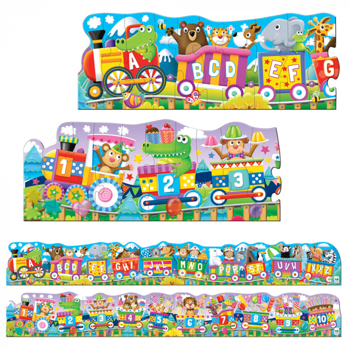 Set 2 Puzzle-Uri Trenul Urias Cu Numere Si Litere - Eng [4]