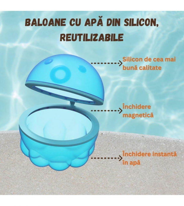Set 6 baloane cu apă, din silicon, reutilizabile [4]