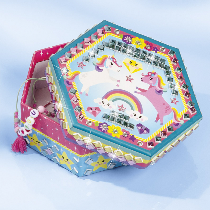 Set creativ 2 in 1, Bratari si cutie de bijuterii cu unicorni [3]