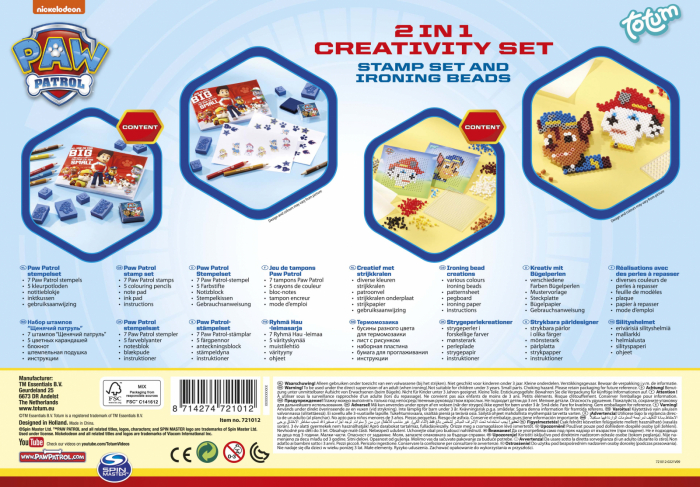 Set creativ 2 in 1, Set stampile si margele de calcat Paw Patrol, Patrula Catelusilor [10]