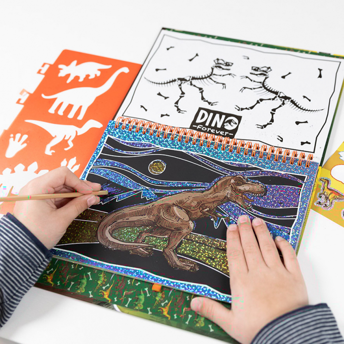 Set creativ de razuit si colorat cu dinozauri [3]