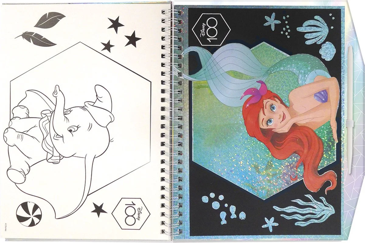 Set creativ de razuit si colorat Editie Aniversara Disney 100 de ani [5]