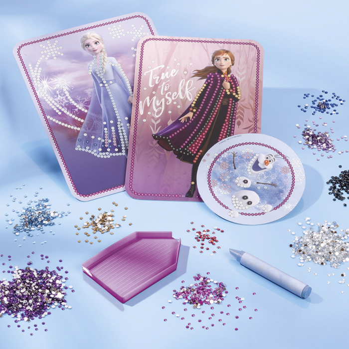 Set creativ DIY 2 in 1, Diamond painting si bratari cu pandantive Disney Frozen [2]