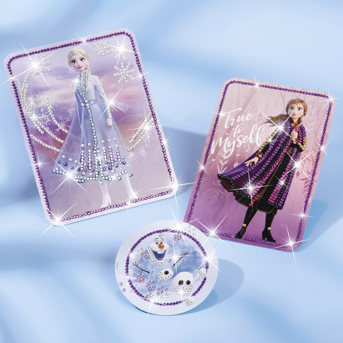 Set creativ DIY 2 in 1, Diamond painting si bratari cu pandantive Disney Frozen [3]