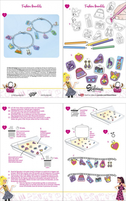 Set creativ DIY 3 in 1 bratari, set de decorat unghii si accesorii fashion - Stylicious [5]