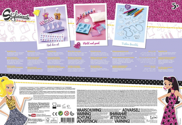 Set creativ DIY 3 in 1 bratari, set de decorat unghii si accesorii fashion - Stylicious [6]