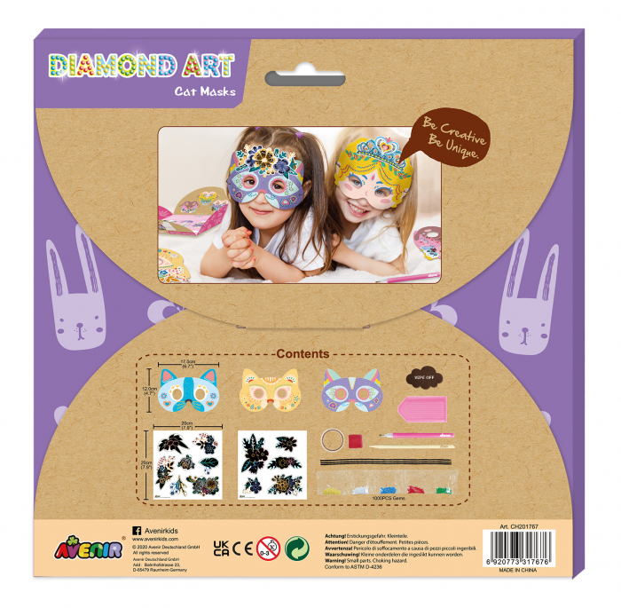 Set creativ DIY - Măști cu diamante - Pisica [6]