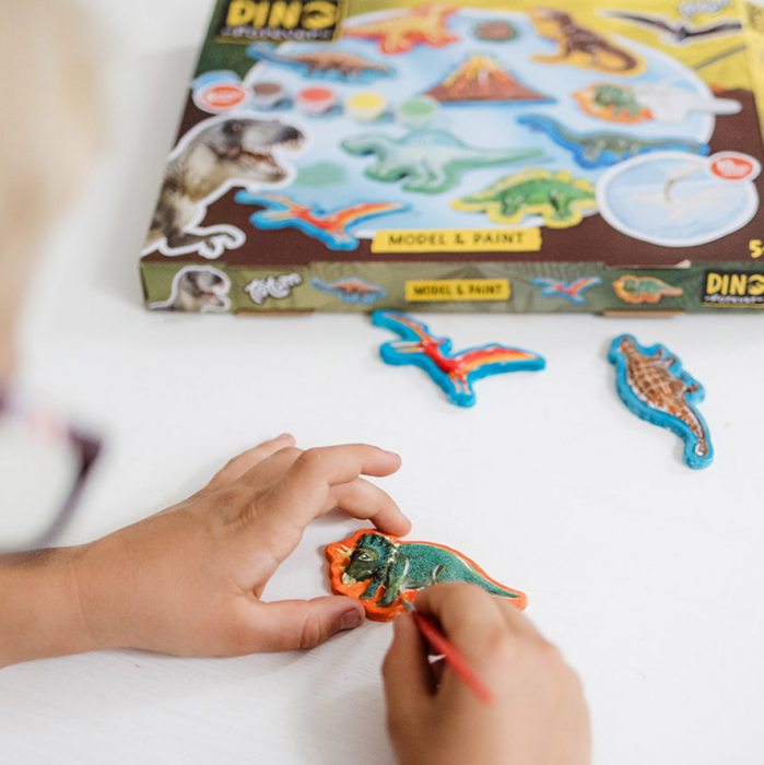 Set creativ DIY Modeleaza si picteaza dinozauri [3]