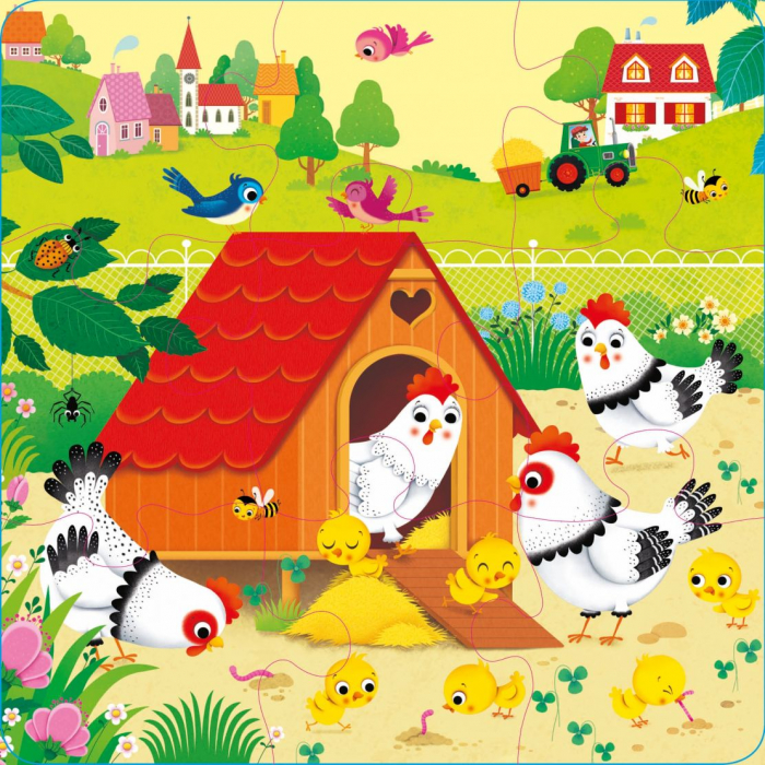 Set de 3 puzzle-uri + carte, 9 piese, Book and 3 Jigsaws: On the Farm [5]