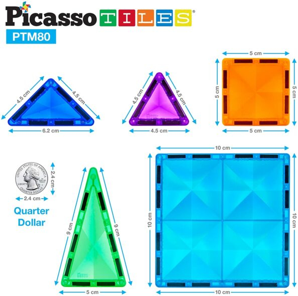 Set magnetic de construit PicassoTiles Mini Diamond 80 piese [1]
