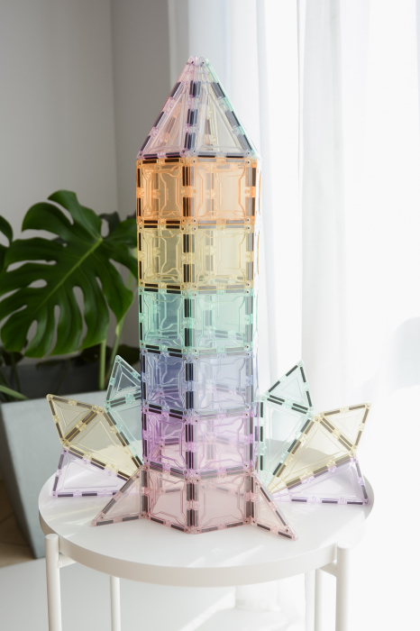 Set magnetic Magblox - 102 piese magnetice de constructie PASTEL transparente [9]