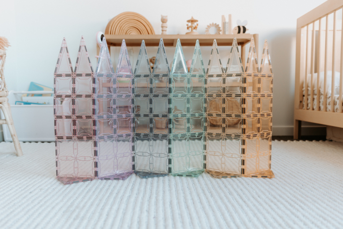 Set magnetic Magblox - 102 piese magnetice de constructie PASTEL transparente [8]
