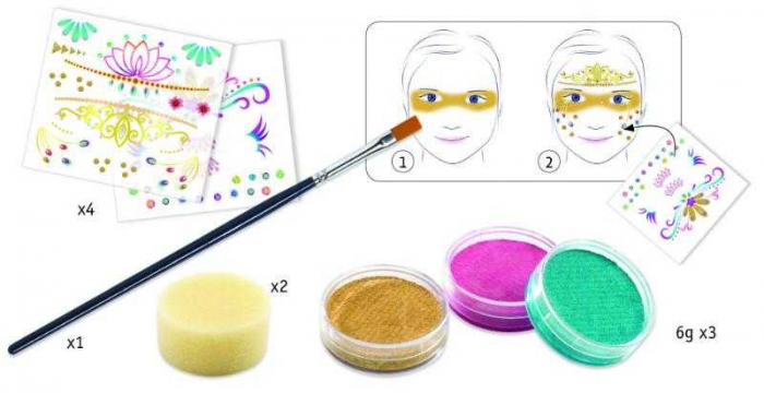 Set make-up, culori non alergice Djeco, printese [2]