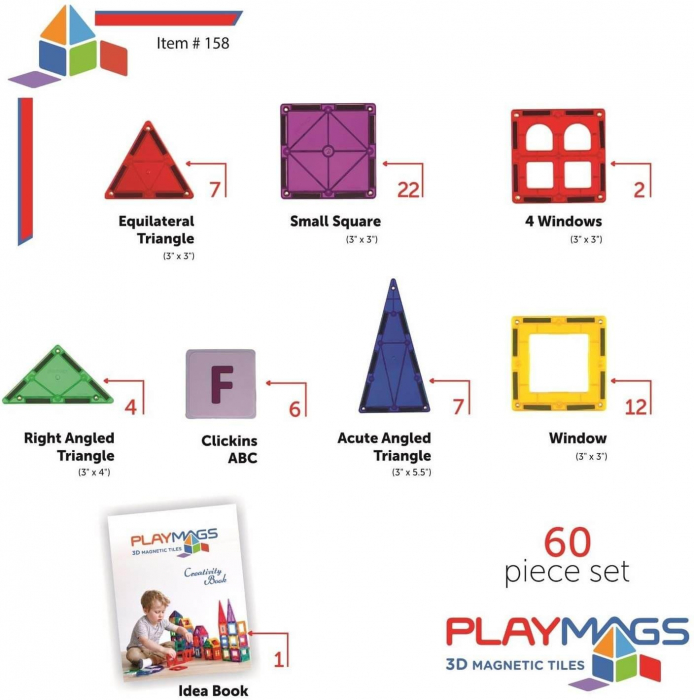 Set Playmags 60 piese magnetice de constructie [3]