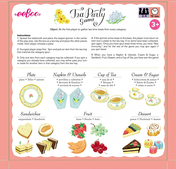 Tea Party Spinner Game- Invitatie la ceai Joc educativ de rol [6]
