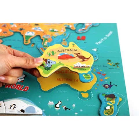 Harta lumii format mare- puzzle magnetic [2]