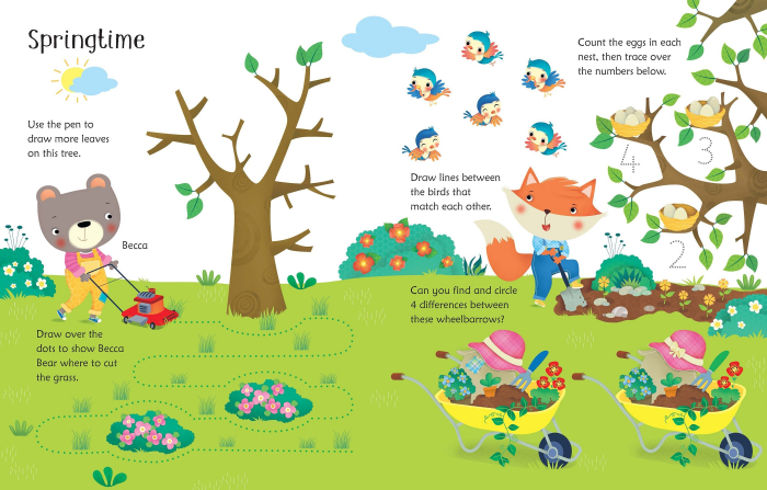 Wipe-Clean Garden Activities, Carte de activitati scrie-sterge [4]