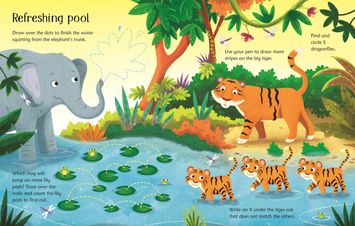Wipe-Clean Jungle Activities, Carte de activitati scrie-sterge [3]