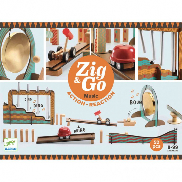 Zig & Go Djeco, set de constructie trasee, 52 piese- Muzica [1]