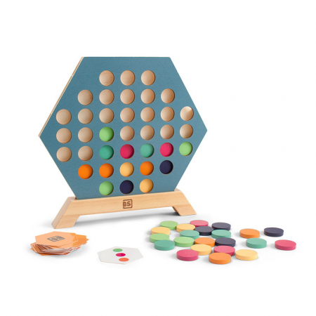 Jocuri Exterior - 3 pe un rand, joc de strategie din lemn, BS Toys