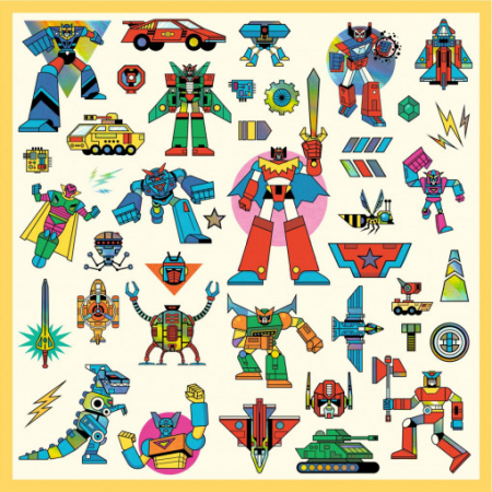 Abtibilduri metalice Djeco Roboti [2]