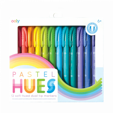 Rechizite Scoala Gradinita - Carioci duble pastelate - Set de 12