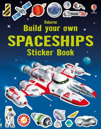 6-99 ani - Carte cu autocolante Build Your Own Spaceships Sticker Book