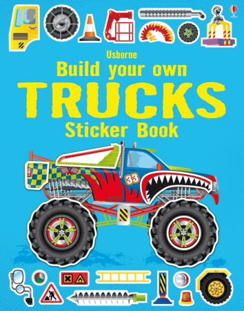 6-99 ani - Carte cu autocolante Build Your Own Trucks Sticker Book