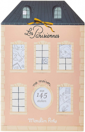 Jocuri Educative - Carte de colorat cu abtibilduri Casa eleganta, Moulin Roty