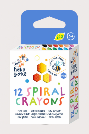 Jocuri Creative - Creioane cerate spiralate Haku Yoka, 12 culori