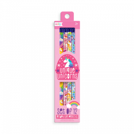 Rechizite Scoala Gradinita - Creioane grafit HB Unique Unicorns - Set de 12