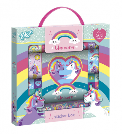 Jocuri Creative - Cutie cu abtibilduri cu unicorni, pe rola