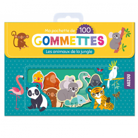Jocuri Creative - Gentuta mea cu 100 de abtibilduri repozitionabile - Animale din jungla