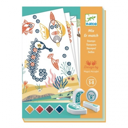 Jocuri Educative - Joc creativ cu stampile Animale surprinzatoare, Djeco