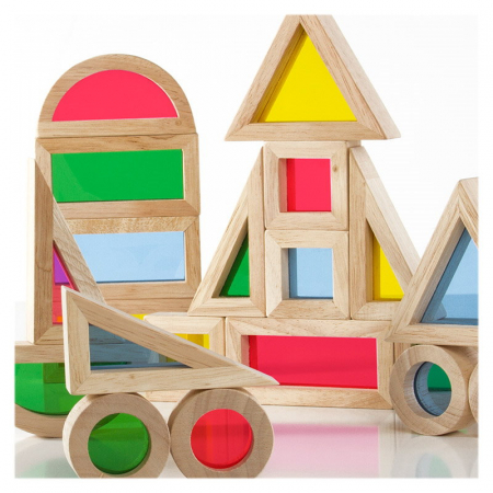 Junior Rainbow Blocks set 20 piese, Guidecraft [4]