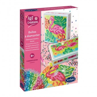 Jocuri Creative - Kit creativ - Cutii cu strasuri, Flamingo