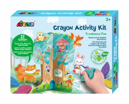 Promotii - Kit de activitati cu creioane colorate - Distractie in casuta din copac