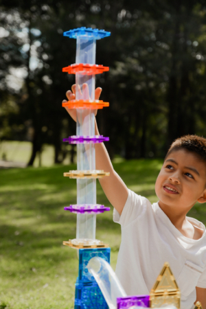 Magbrix Marble Run,Set magnetic Magblox - 98 piese, Circuit cu Bile [10]