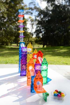 Magbrix Marble Run,Set magnetic Magblox - 98 piese, Circuit cu Bile [4]