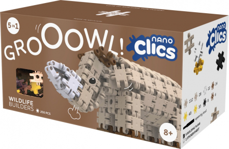 Jocuri Educative - Nano Clics Pentru construit animale salbatice 250 piese, Clicformers