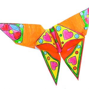 Origami Fridolin, fluturasi de colorat [2]